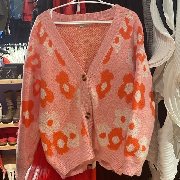 Miss Sparkling Pink Floral Cardigan Size M - Picture 7 of 9